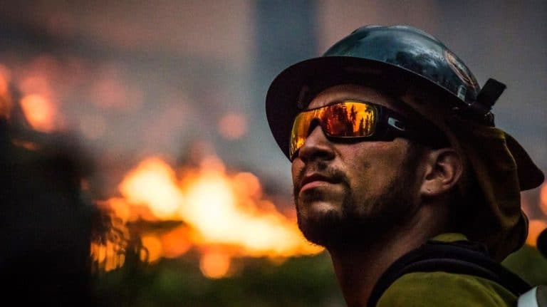 Firefighter In A Wildfire