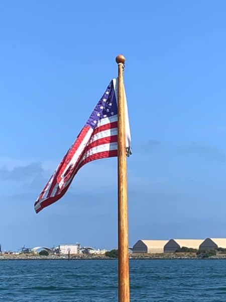 American Flag Sailing in San Diego Harbor