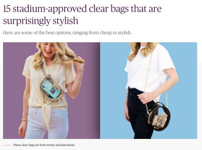 Clear Handbags for Events from The Today Show