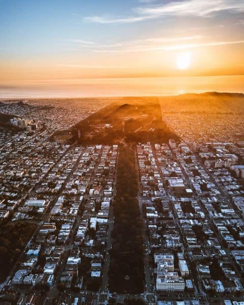 Golden Gate Park At Sunset