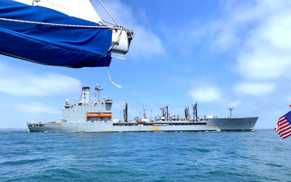 Navy Refueling Ship Leaving San Diego
