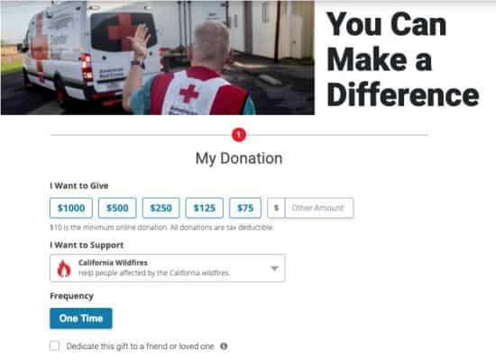 Red Cross Website for Donations