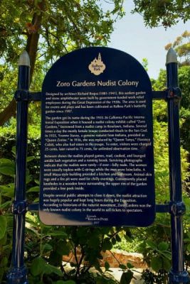 Zoro Gardens Plaque in Balboa Park