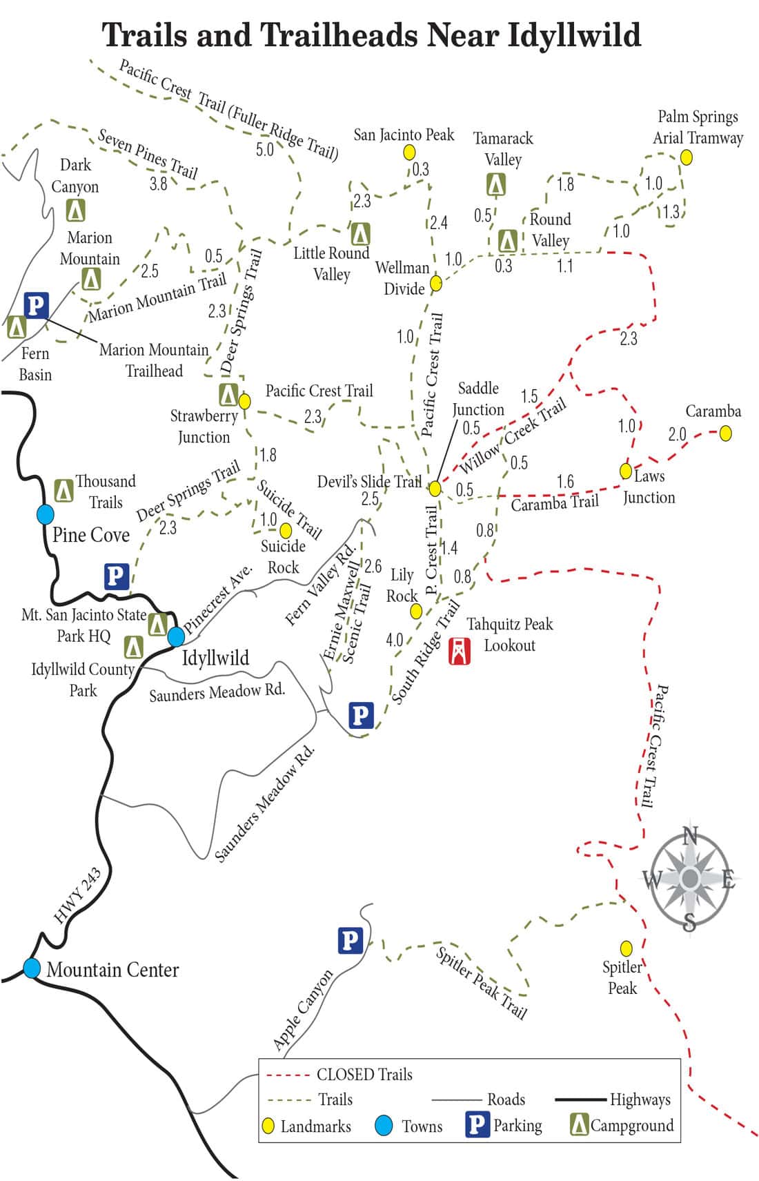 Idyllwild Trail Map